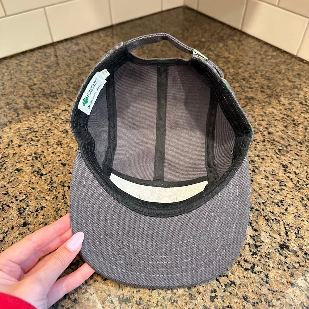 Crosby Hop Farm LLC 6 Panel Hat Gray Green Hop Cone 5-Panel Camp Cap
